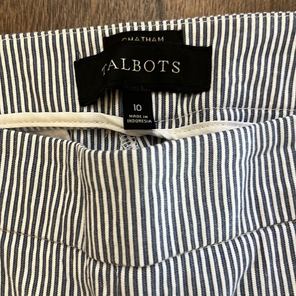 Talbots Chatham ankle pant blue and white size 10 - Picture 3 of 6